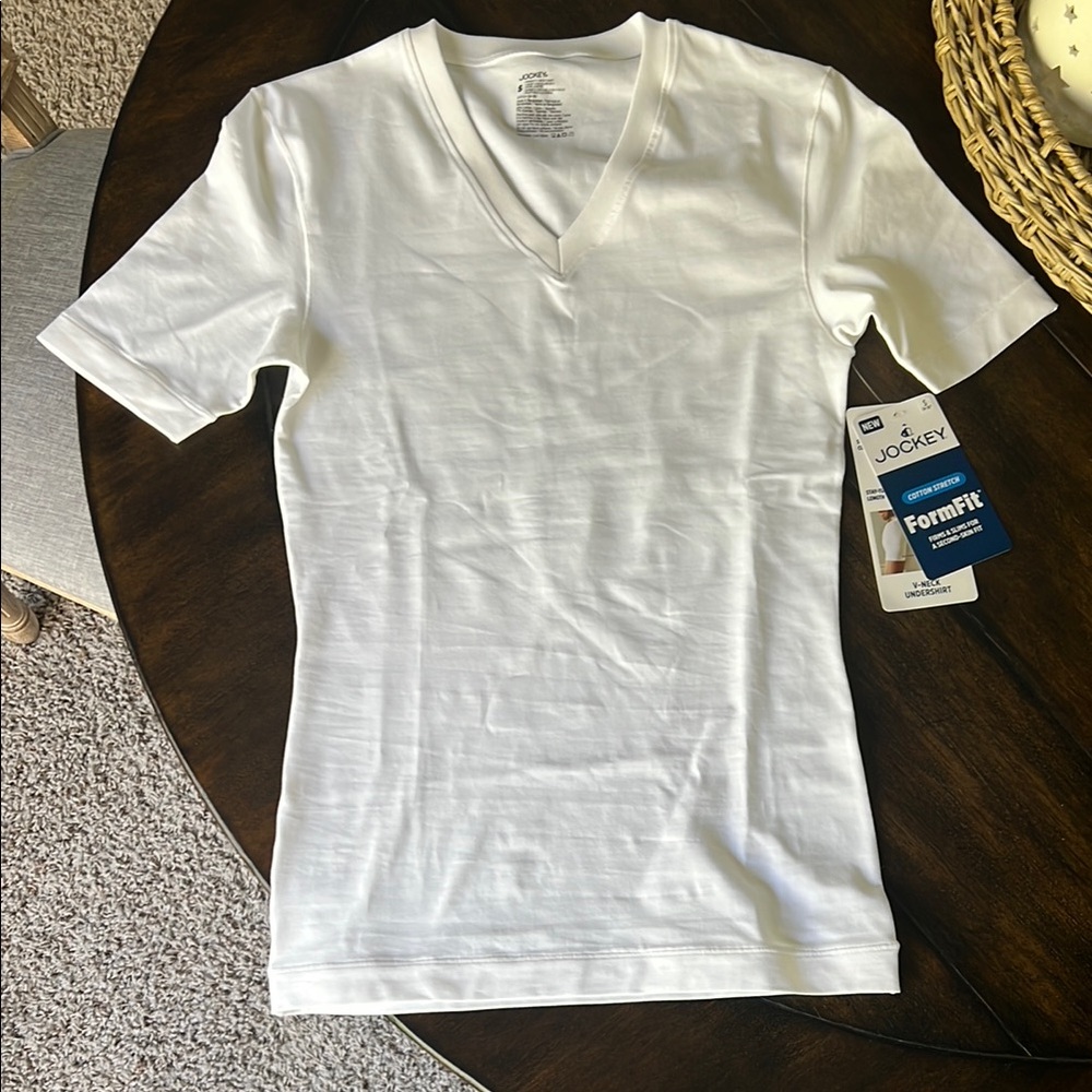 Jockey Men's White V-Neck Shirt